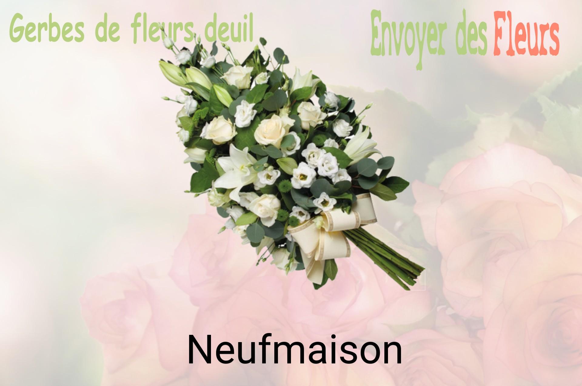 Gerbe de fleurs de deuil livrée à Neufmaison